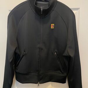 Nike Black Utility Jacket with Standing Collar and Full-Length Zipper